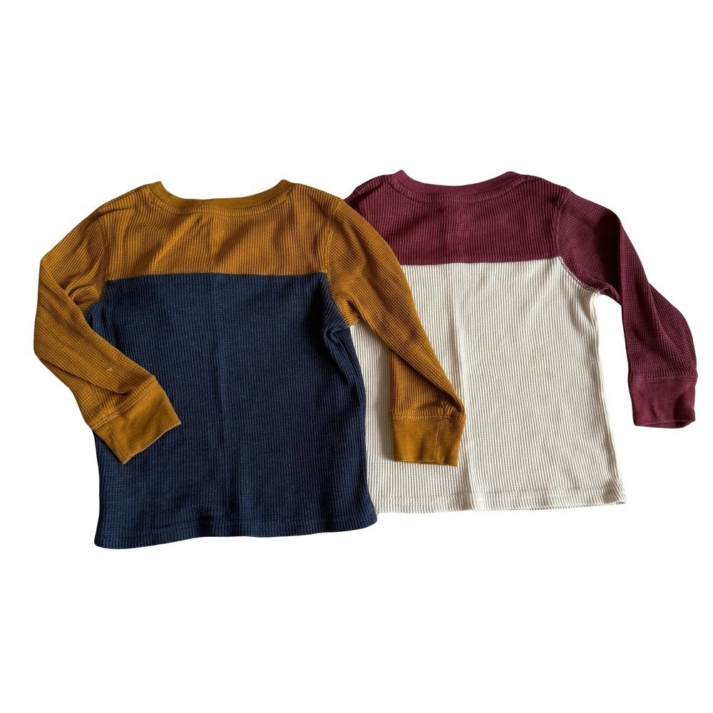 Cat & Jack Waffle Knit Thermal Shirts Toddler Multicolor 2T - Picture 2 of 4